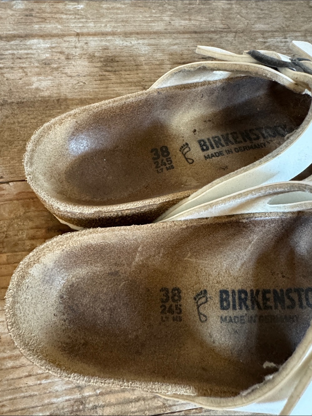 Birkenstock 38 White Florida Triple Strap Sandals Slides Birko flor - Picture 6 of 10